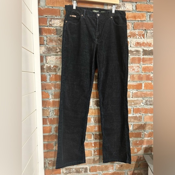 Eddie Bauer Black Corduroy Bootcut Denim Jeans Size 14 tall - Picture 2 of 9
